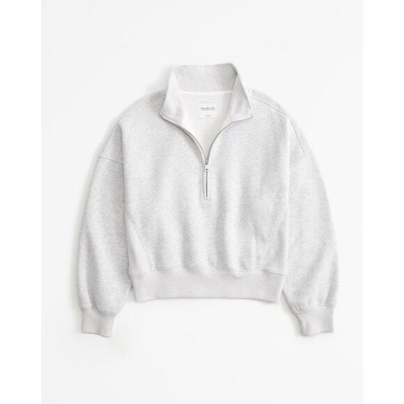 Abercrombie & Fitch Tops - Abercrombie & Fitch Essential Sunday Half Zip Sweatshirt - L Light Grey